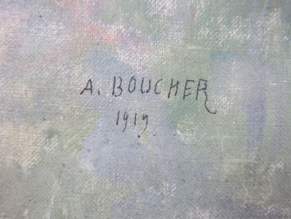 BOUCHER Alfred, 1850-1934 Eglise, village...