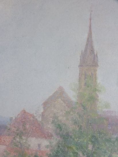 BOUCHER Alfred, 1850-1934 Eglise, village...