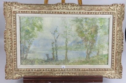 BOUCHER Alfred, 1850-1934 Lac en montagne,...