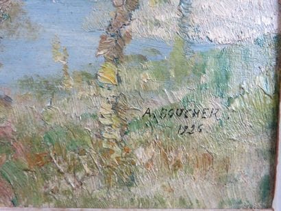 BOUCHER Alfred, 1850-1934 Lac en montagne,...