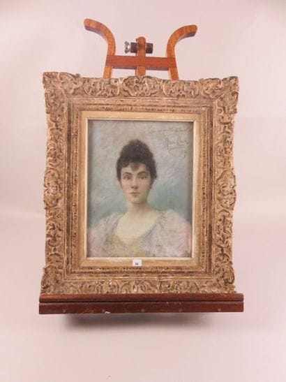 CAIN Henri, 1857-1930 Jeune femme brune,...