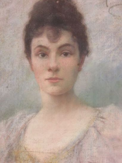 CAIN Henri, 1857-1930 Jeune femme brune,...