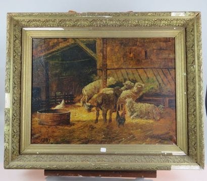 CLAIR Charles, 1860-1930 Bergerie, 1889 Huile...