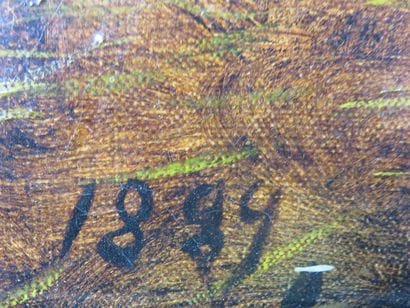 CLAIR Charles, 1860-1930 Bergerie, 1889 Huile...