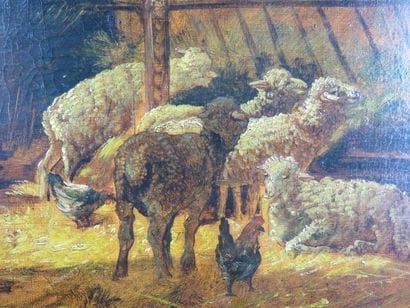 CLAIR Charles, 1860-1930 Bergerie, 1889 Huile...