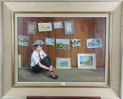 CHOCHON André, 1910-2005 La jeune aquarelliste...