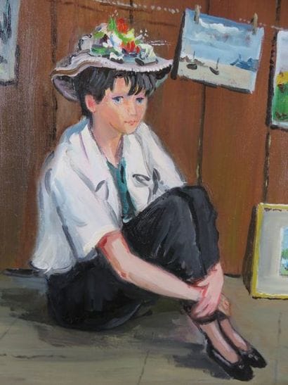 CHOCHON André, 1910-2005 La jeune aquarelliste...