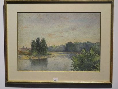 COMPANYO J. Louis, 1870-1958 Bord de rivière,...