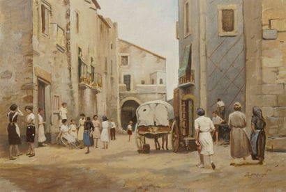 COMPANYO J. Louis, 1870-1958 Charette dans...
