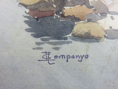 COMPANYO J. Louis, 1870-1958 Le Puy aquarelle...