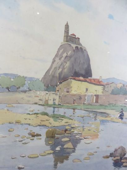 COMPANYO J. Louis, 1870-1958 Le Puy aquarelle...
