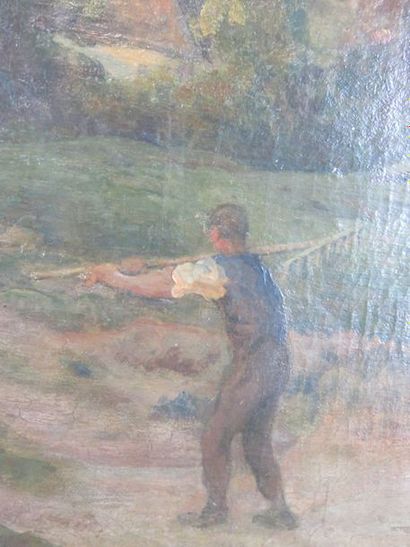 DEMONT Adrien, 1851-1928 Retour des champs...