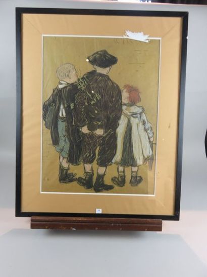 ECOLE MODERNE Enfants de dos 