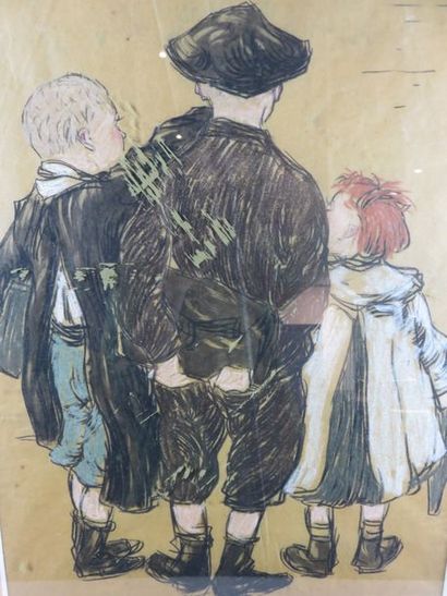 ECOLE MODERNE Enfants de dos 