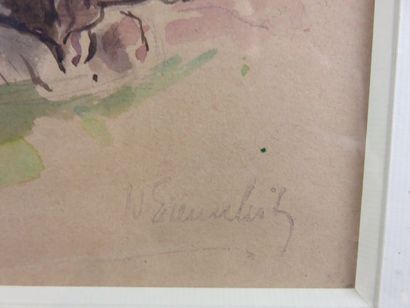 EISENSCHITZ Willy, 1889-1974 Taureaux feuille...
