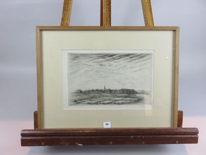 FRÉLAUT Jean, 1879-1954 Village derrière...