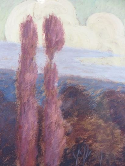 GAUDION Georges, 1885-1942 Les peupliers...