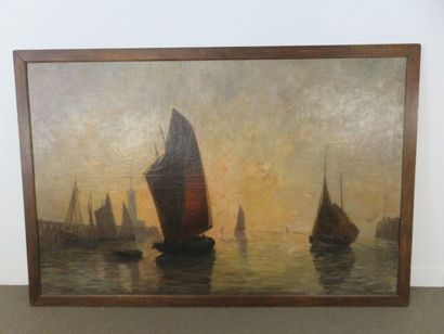 Louis-Paul SAUVAIGE (1827-1885) Voiliers...
