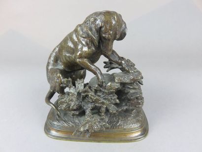 D'après Ferdinand PAUTROT Chien sur une rocaille...
