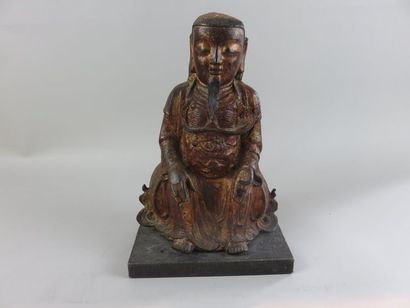 CHINE - XIXe siècle Statuette de Guandi en...