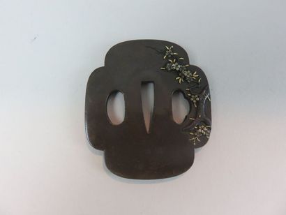 JAPON - XIXe siècle Mokko gata en shibuichi...