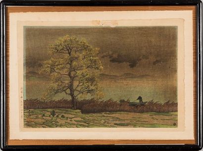 JAPON - Kawase Hasui (1883 - 1957) Oban yoko-e,...