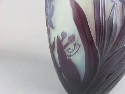 Emile GALLÉ Vase légèrement pansu à col resserré...