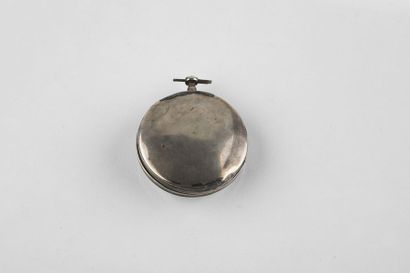 Silver watch with decorated dial signed Romilly...