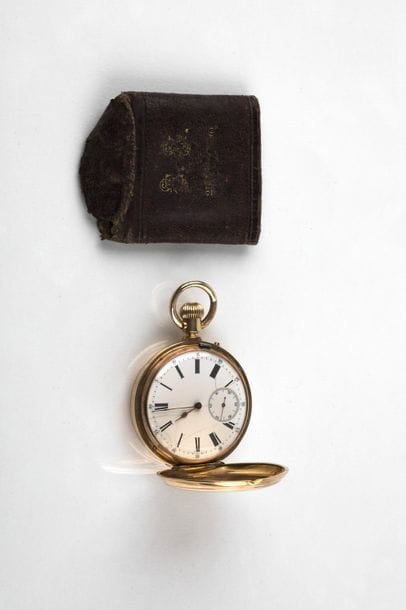 Soap pocket watch in 750-thousandths gold,...