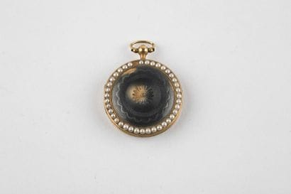 Anonymous, enamelled gold soap pendant watch,...