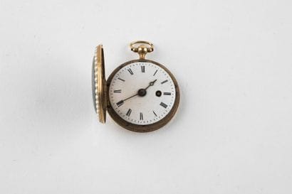 Anonymous, enamelled gold soap pendant watch,...