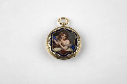 Ladies' watch in enamelled gold, mid-19th...