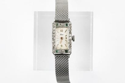 LUXE wristwatch, in 750-thousandths white...