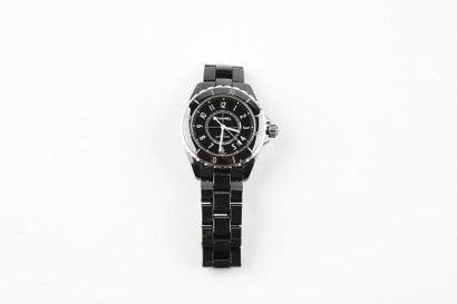 CHANEL J12 Black ceramic wristwatch, black...