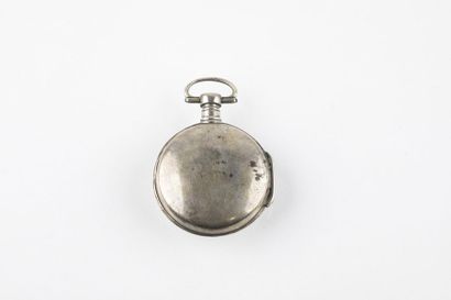 Silver rooster watch, white enamel dial with...