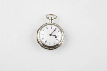 Silver rooster watch, white enamel dial with...
