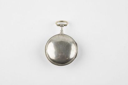 Silver rooster watch, white enamel dial with...