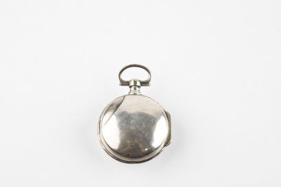 Silver rooster watch, white enamel dial with...