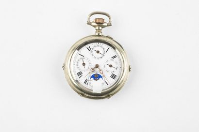 Pocket watch with white metal date, white...
