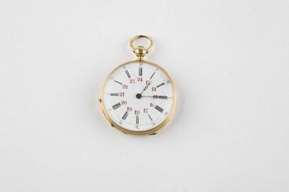 Pocket watch in 750-thousandths gold, white...