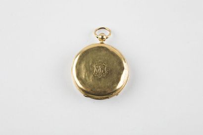 Pocket watch in 750-thousandths gold, white...