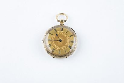 Pocket watch in 750-thousandths yellow gold,...