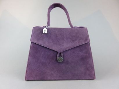 Michel KLEIN Purple suede handbag with floral...