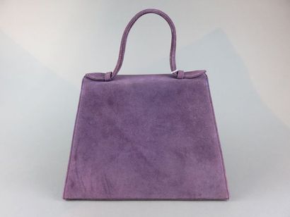 Michel KLEIN Purple suede handbag with floral...