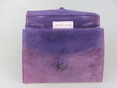 Michel KLEIN Purple suede handbag with floral...