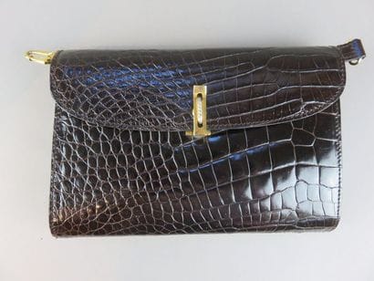 Shoulder bag with crocodile style shoulder...