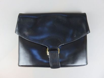 GIVENCHY Large black leather pocket, gold...
