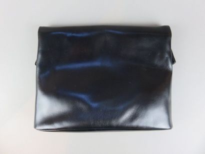 GIVENCHY Large black leather pocket, gold...
