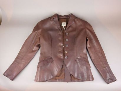 HERMES Leather jacket, size indicated 40...