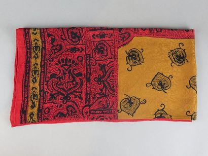 YVES SAINT LAURENT Silk scarf with red and...